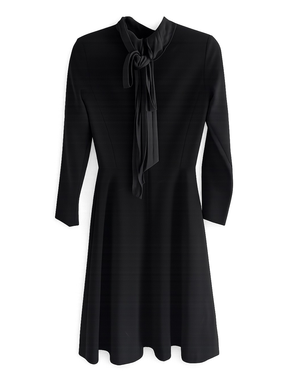 Éditions de Robe Black Tie-Neck Long Sleeve Dress - Size 0